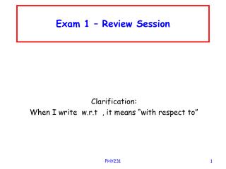 Exam 1 – Review Session