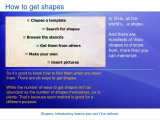 How to get shapes