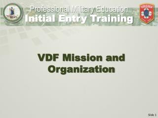 VDF Mission and Organization