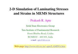 2-D Simulation of Laminating Stresses and Strains in MEMS Structures