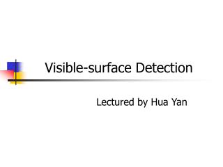 Visible-surface Detection