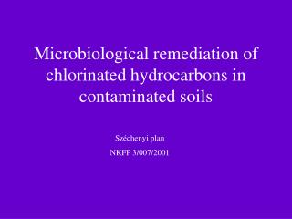 Microbiological remediation of chlorinated hydrocarbons in contaminated soils