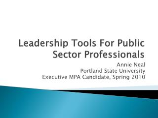 Leadership Tools For Public Sector Professionals