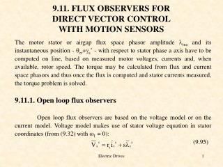 9.11. FLUX OBSERVERS FOR DIRECT VECTOR CONTROL WITH MOTION SENSORS