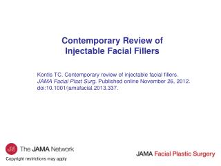 Contemporary Review of Injectable Facial Fillers