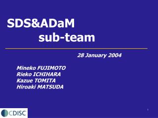 SDS&amp;ADaM 		sub-team
