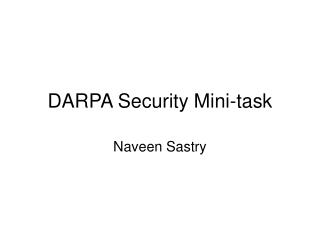 DARPA Security Mini-task