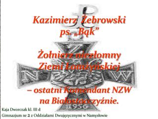 Kaja Dworczak kl. III d Gimnazjum nr 2 z Oddziałami Dwujęzycznymi w Namysłowie
