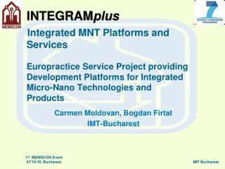 Carmen Moldovan, Bogdan Firtat IMT-Bucharest