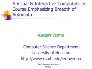 A Visual &amp; Interactive Computability Course Emphasizing Breadth of Automata