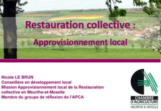 Restauration collective : Approvisionnement local