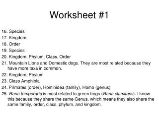 Worksheet #1