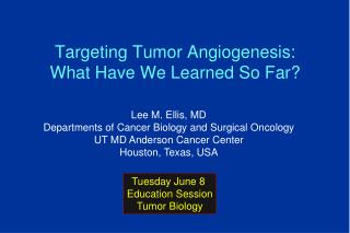 Targeting Tumor Angiogenesis: What Have We Learned So Far?