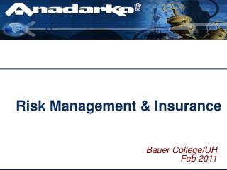 Risk Management &amp; Insurance