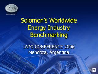 Solomon’s Worldwide Energy Industry Benchmarking
