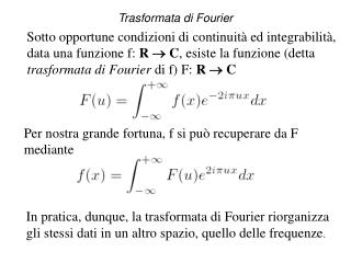 Trasformata di Fourier