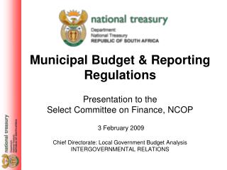 Municipal Budget &amp; Reporting Regulations