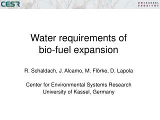 Water requirements of bio-fuel expansion