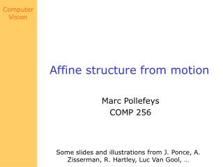 Affine structure from motion