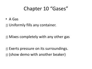Chapter 10 “Gases”