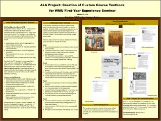 ALA Project: Creation of Custom Course Textbook for WMU First-Year Experience Seminar