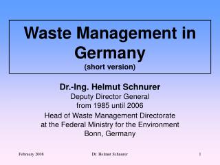 Waste Management in Germany (short version)