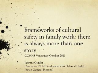 Frameworks of cultural safety in family work: there is always more than one story