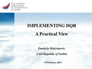 IMPLEMENTING DQR A Practical View