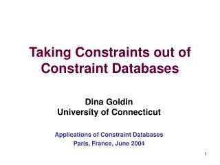 Taking Constraints out of Constraint Databases