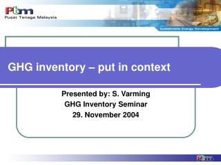 GHG inventory – put in context