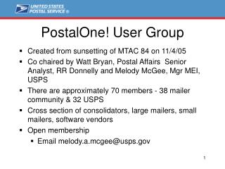 PostalOne! User Group