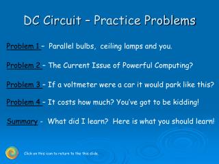 DC Circuit – Practice Problems