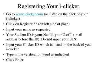 Registering Your i-clicker