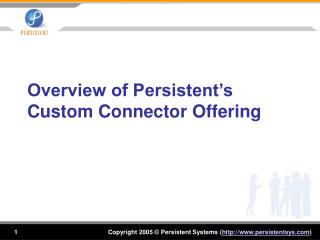 Overview of Persistent’s Custom Connector Offering