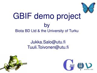 GBIF demo project by Biota BD Ltd &amp; the University of Turku