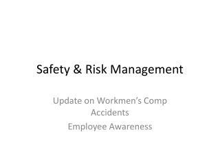 Safety &amp; Risk Management