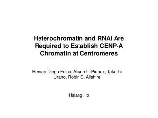 Heterochromatin and RNAi Are Required to Establish CENP-A Chromatin at Centromeres