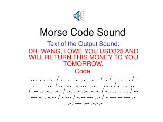 Morse Code Sound