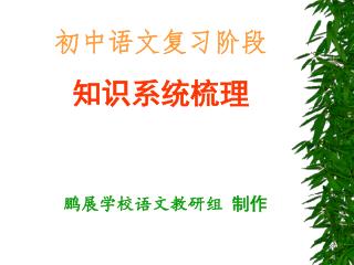 初中语文复习阶段 知识系统梳理