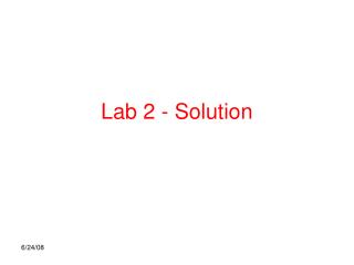 Lab 2 - Solution