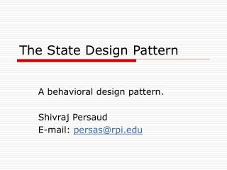 The State Design Pattern