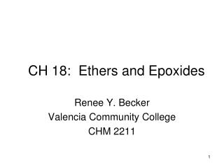 CH 18: Ethers and Epoxides