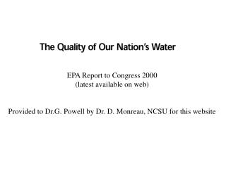 EPA Report to Congress 2000 (latest available on web)