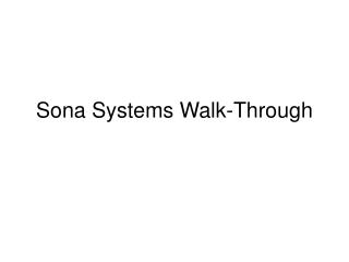 Sona Systems Walk-Through