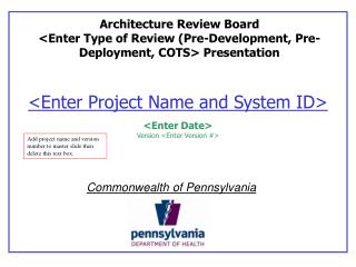 &lt;Enter Project Name and System ID&gt; &lt;Enter Date&gt; Version &lt;Enter Version #&gt;