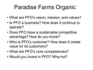 Paradise Farms Organic