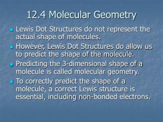 12.4 Molecular Geometry