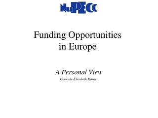 Funding Opportunities in Europe