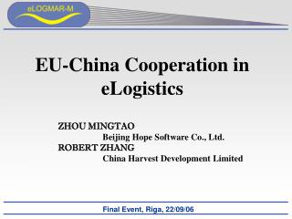 EU-China Cooperation in eLogistics