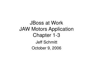 JBoss at Work JAW Motors Application Chapter 1-3